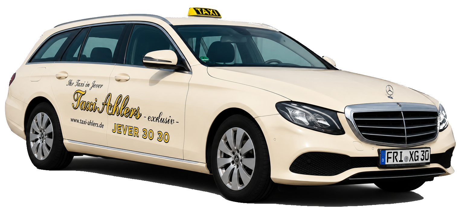 Cremefarbener Mercedes Kombi von Taxi Ahlers